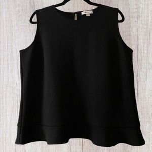 𝅺calvin KLEIN Sleeveless Ponte Ruffle Hem Blouse, size PXL